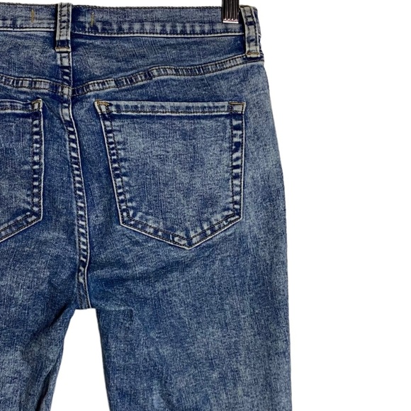 Free People Great Heights Acid Wash Fray Hem Skinny Jeans Stretch Distressed 27 - Picture 11 of 16